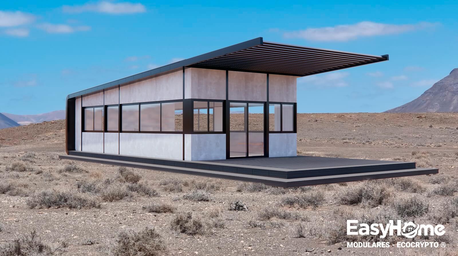 Agro Blockchain Módulo móvil autosuficiente Agro Blockchain para el agro y green house blockchain de construcción industrializada en Canarias